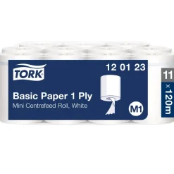 Tork Basic Paper 1 Ply M1 120123 - 1 pakke á 11 ruller