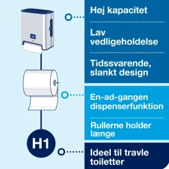 Tork dispenser H1 stålgrå 460001 - til Matic håndklæderuller