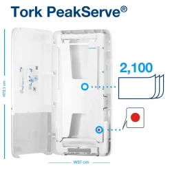 Tork 552500 Dispenser til håndklædeark PeakServe® Continuous® H5 - hvid