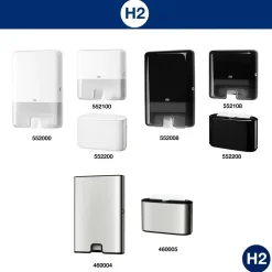 Tork Dispenser til håndklædeark H2 mini 552108 interfold sort