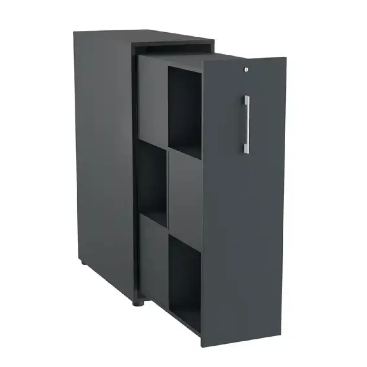 Towerskab DNA A9M, 400 x 800 x 1200 mm, Antracit med hvidt håndtag