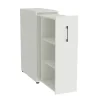 Towerskab DNA A9 Venstre, 400 x 800 x 1200 mm, Hvid med sort håndtag