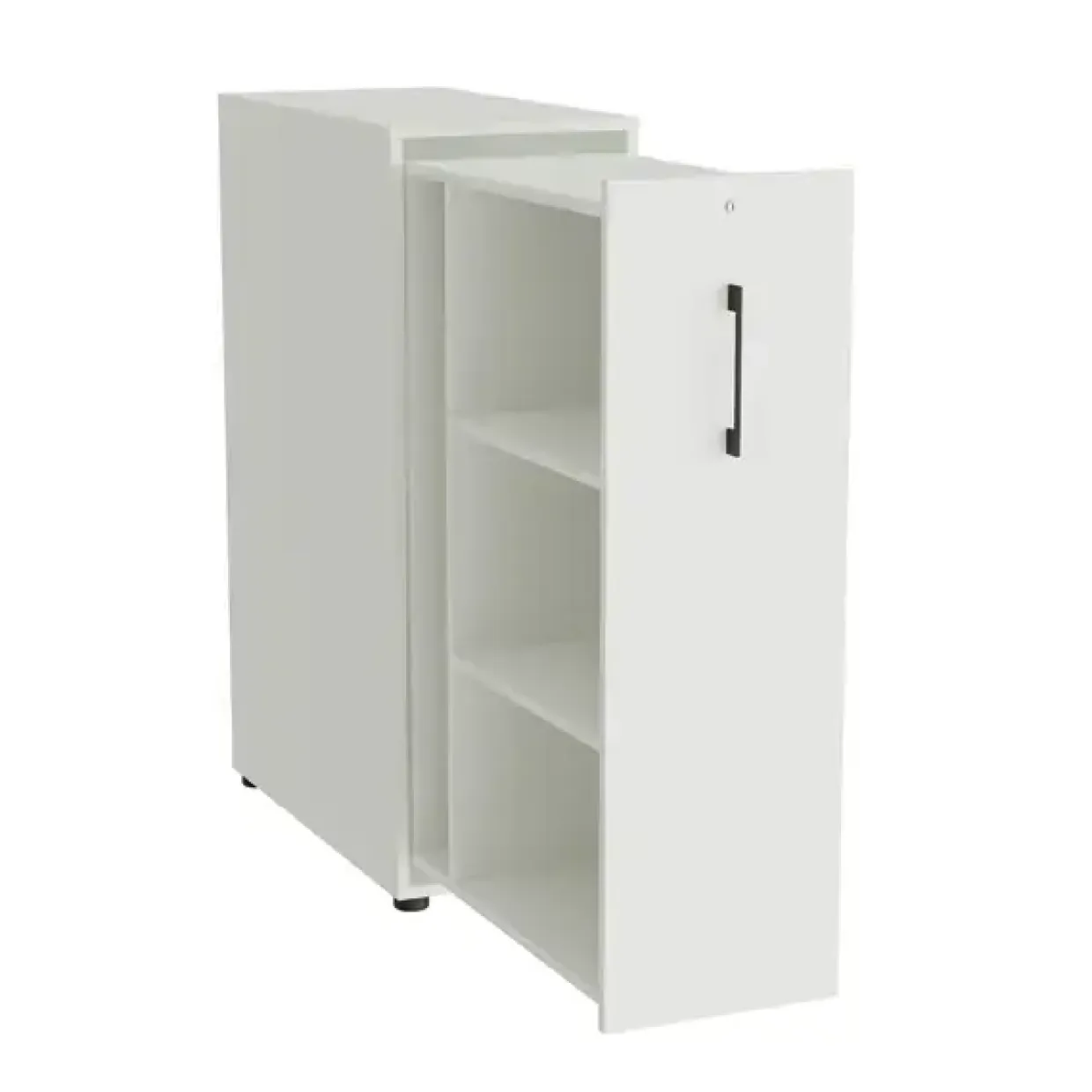 Towerskab DNA A9 Venstre, 400 x 800 x 1200 mm, Hvid med sort håndtag