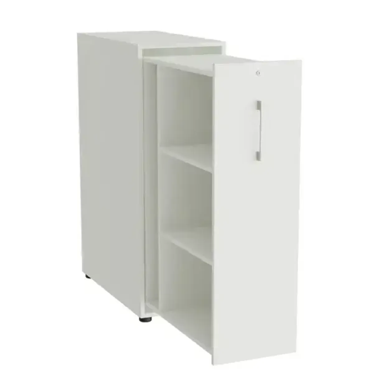 Towerskab DNA A9 Venstre, 400 x 800 x 1200 mm, Hvid med alugråt håndtag