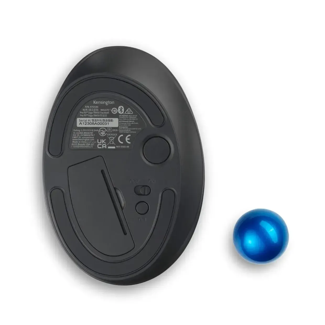 Trackball - Kensington Pro Fit Ergo TB450 - Trådløs - Sort