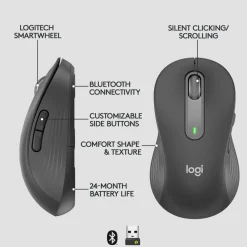 Trådløs mus venstre håndet Logitech Signature M650 Large Graphite