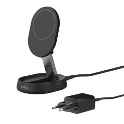 Trådløs oplader, Belkin BOOST CHARGE PRO Conv Qi2 15W MC Stand, w/PSU, Black