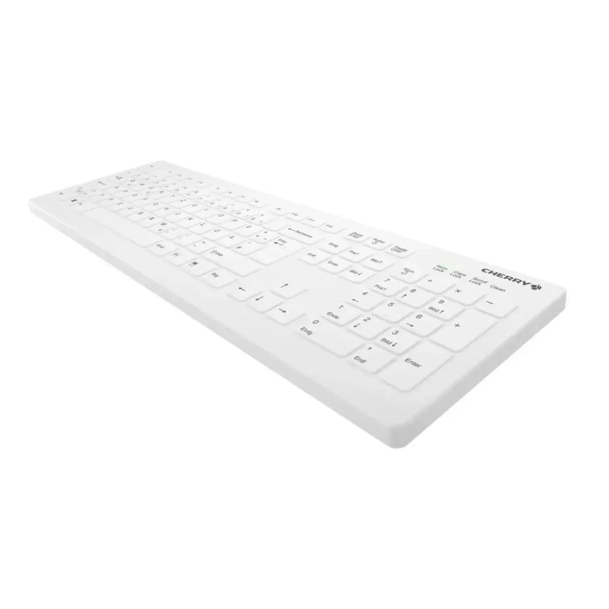 Trådløs tastatur Cherry Active Key Flat Profile Wireless Hygiene Desktop Keyboard hvid