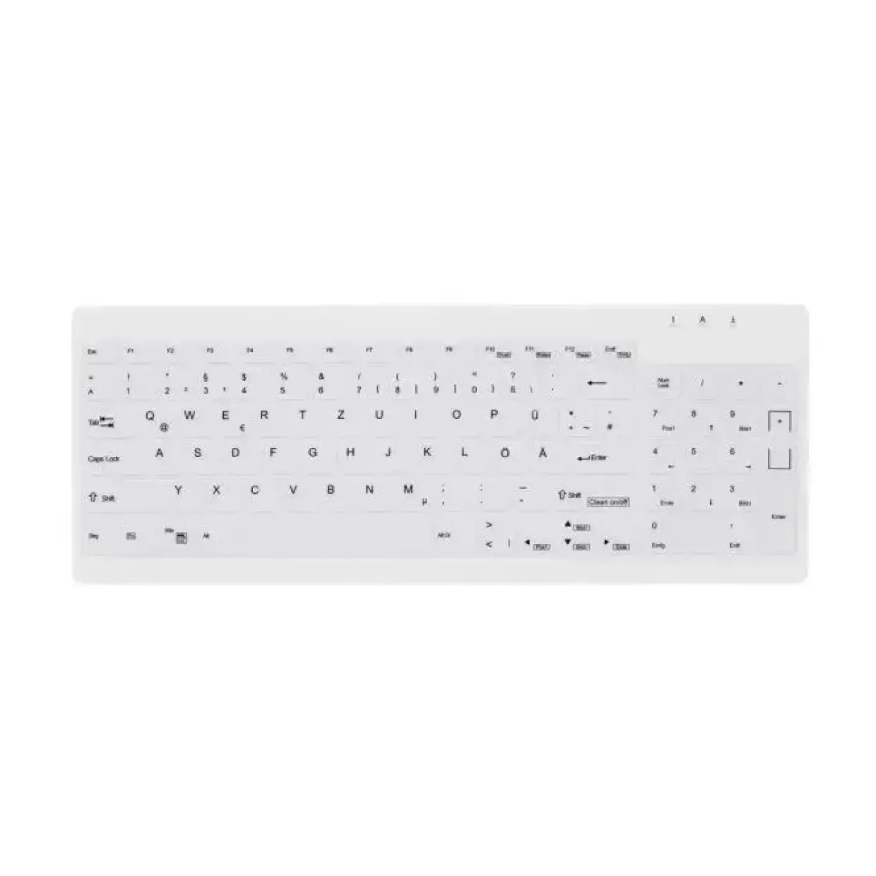 Trådløs tastatur Cherry Hygiene Compact Ultraflat Keyboard w/NumPad Fully Sealed hvid