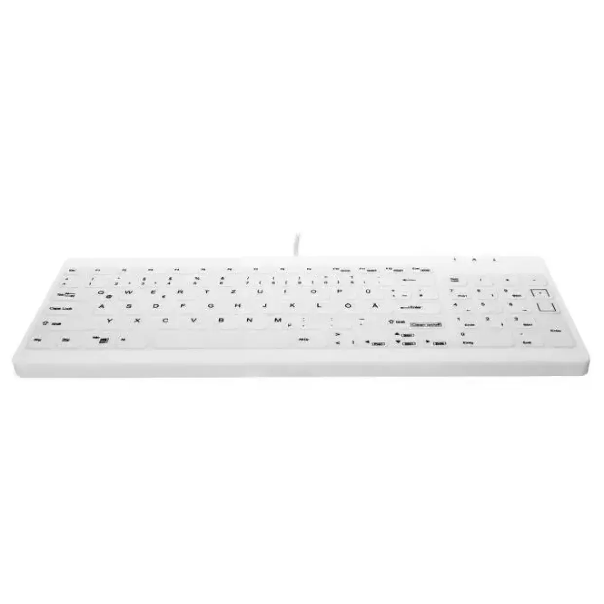 Trådløs tastatur Cherry Hygiene Compact Ultraflat Keyboard w/NumPad Fully Sealed hvid
