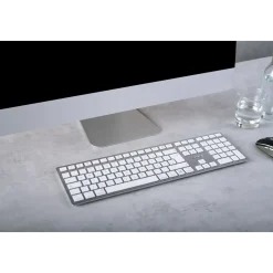 Trådløst tastatur Cherry KW 9100 Slim for MAC Silver White