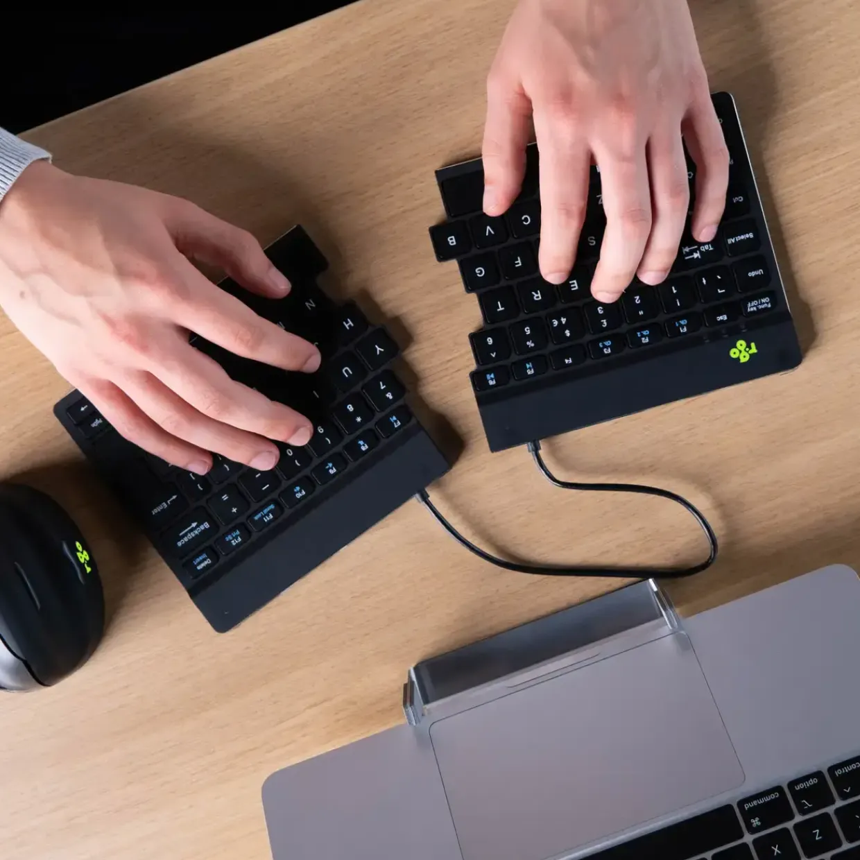 Trådløst tastatur ergonomisk R-Go Split Break Black (German)