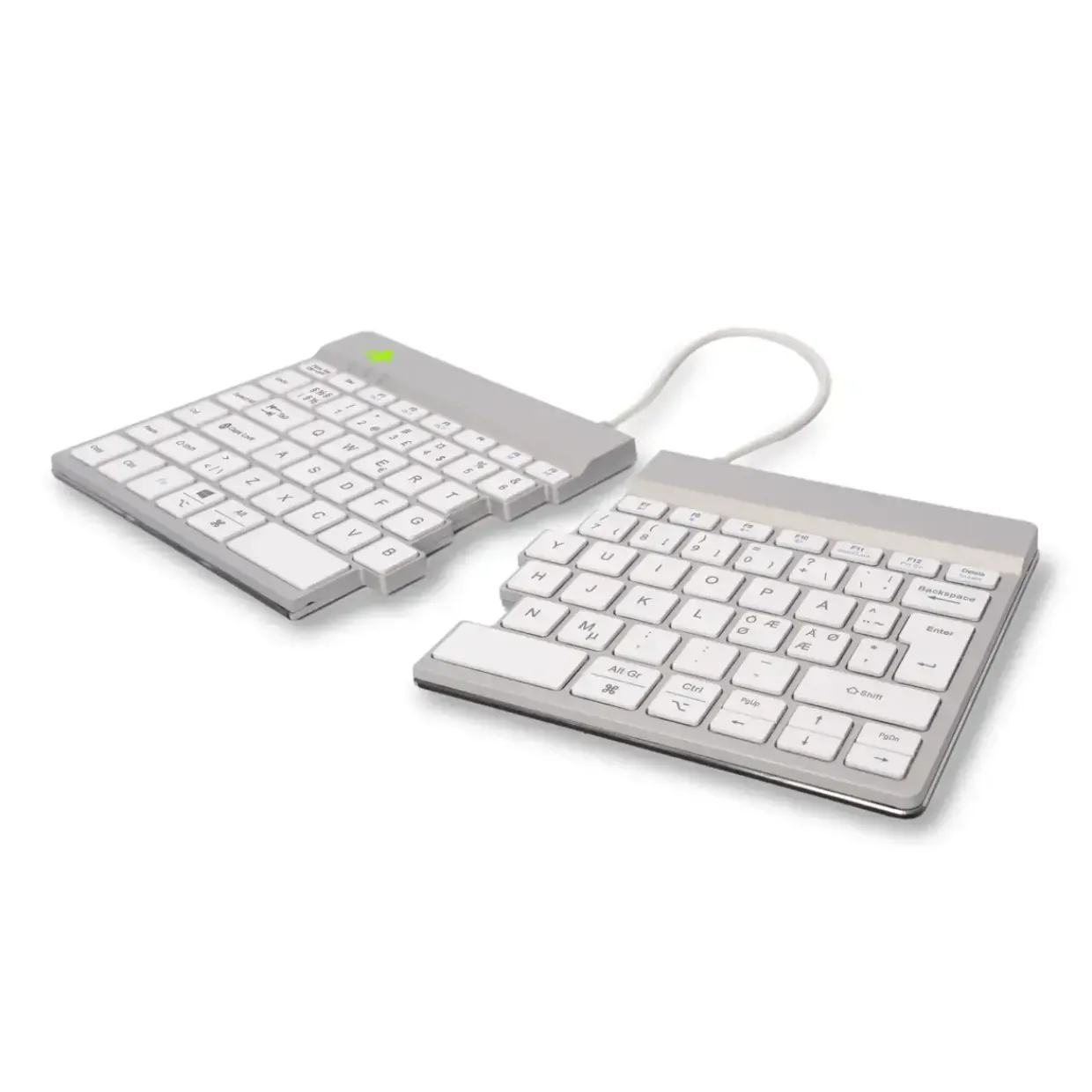 Trådløst tastatur ergonomisk R-Go Split Break White Nordic