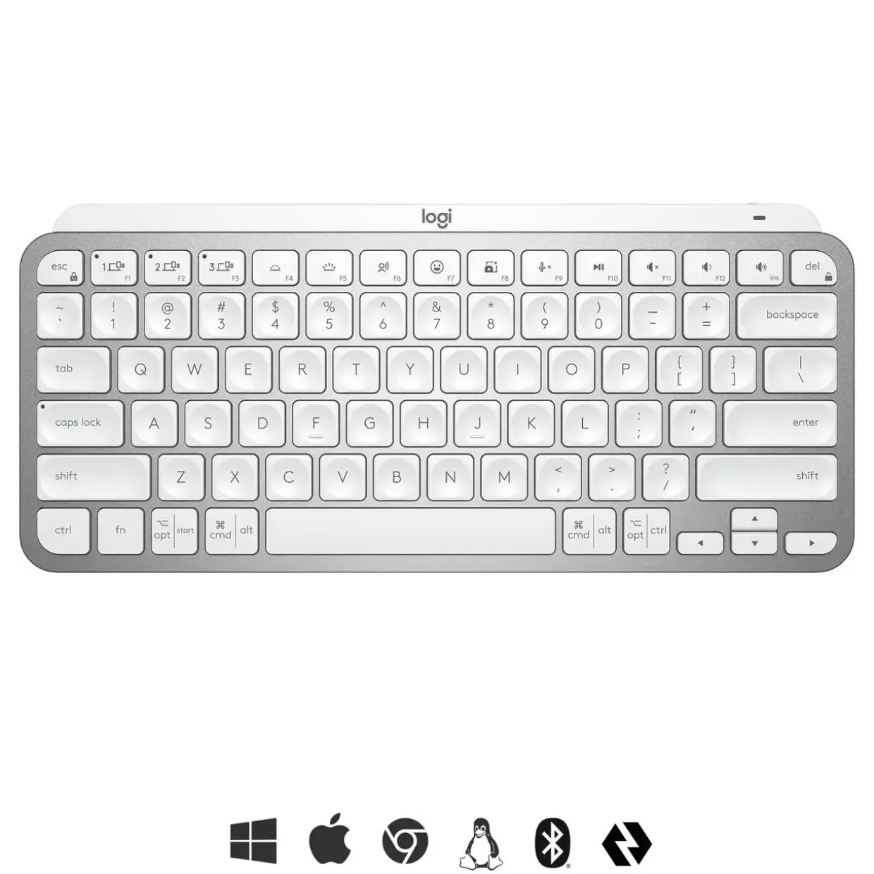 Trådløst Tastatur Logitech MX Keys Mini - Minimalist - Pale Grey (Nordic)