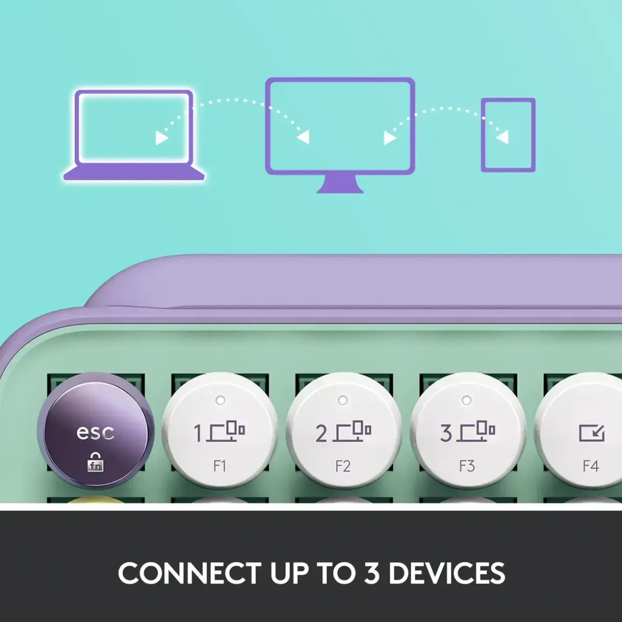 Trådløst Tastatur Logitech POP Keys - Wireless - Daydream Mint (Nordic)