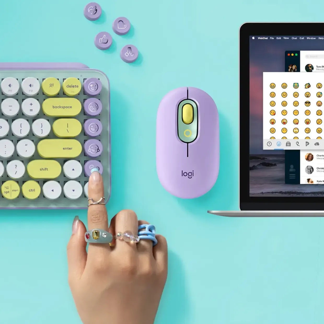 Trådløst Tastatur Logitech POP Keys - Wireless - Daydream Mint (Nordic)