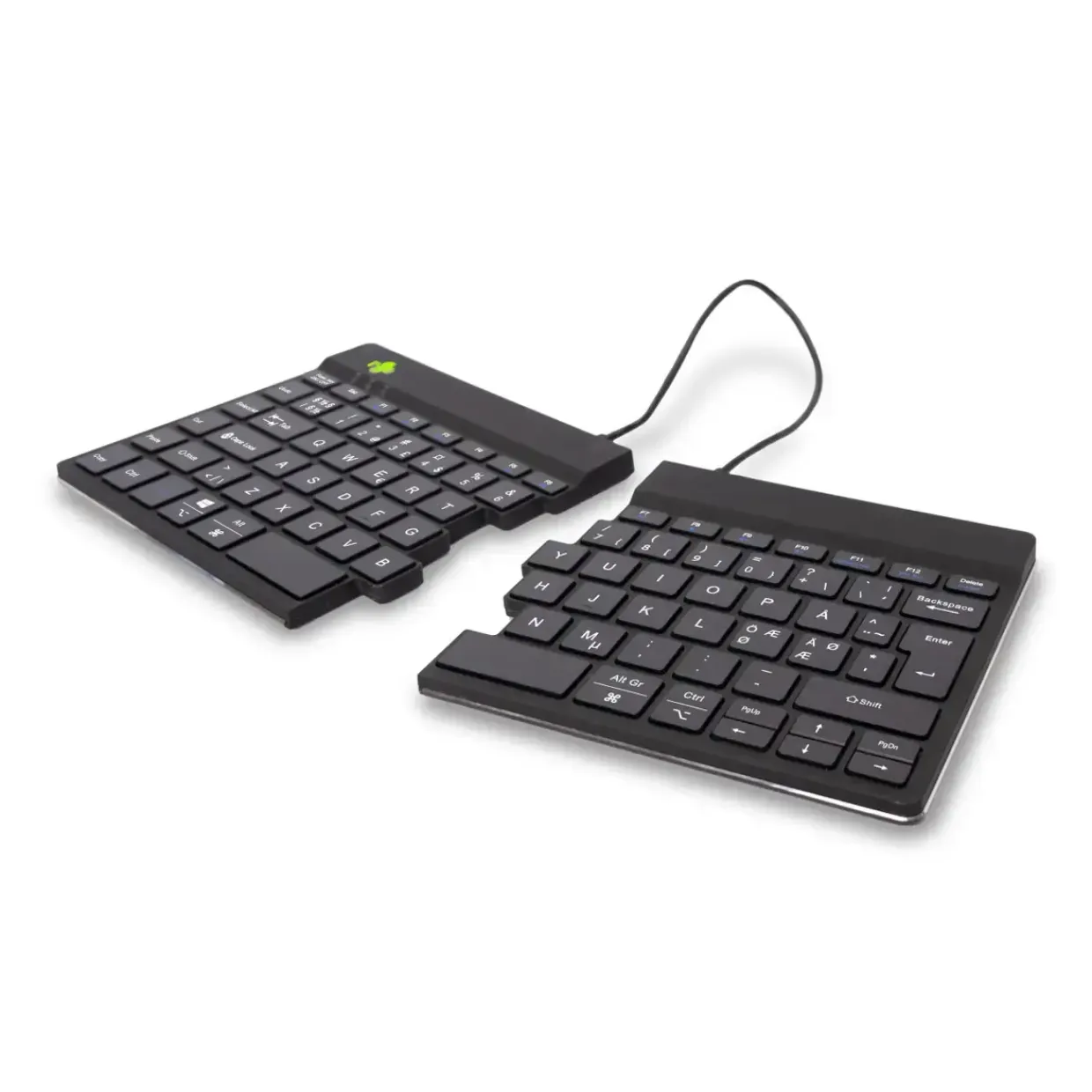Trådløst Tastatur - R-Go Split Break - Sort - Ergonomisk - Nordic layout