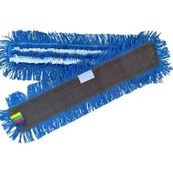 Tør- fugt- og vådmoppe - blå mikrofiber|polyester|viskose 60 cm med velcro flergangs - 5 stk
