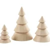 Træ juletræ højde 5 + 7,5 + 10 cm diameter 3,5 + 5,4 + 6,7 cm kejsertræ | 3 stk