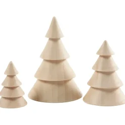 Træ juletræ højde 5 + 7,5 + 10 cm diameter 3,5 + 5,4 + 6,7 cm kejsertræ | 3 stk