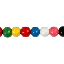 Træperlemix, diam. 8, hulstr. 2 mm, ass. farver, 200 stk./ 1 pk.