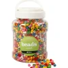 Træperler, dia. 5-8 mm, hulstr. 1,5 mm, ass. farver, kinesisk bærtræ, 175 g, 400ml