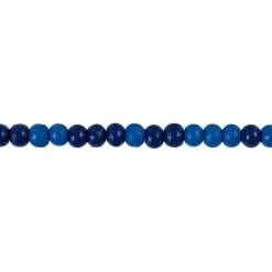 Træperler, dia. 5 mm, hulstr. 1,5 mm, blå, 6g, ca. 180 stk.