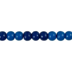 Træperler, dia. 8 mm, hulstr. 2 mm, blå, 15g, ca. 80 stk
