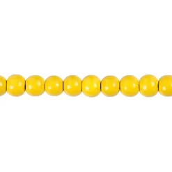 Træperler, dia. 8 mm, hulstr. 2 mm, gul, 15g, ca. 100 stk.