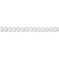 Træperler, dia. 5 mm, hulstr. 1,5 mm, hvid, 6g, ca. 180 stk.