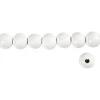 Træperler, dia. 12 mm, hulstr. 3 mm, hvid, 22g, ca. 40 stk.