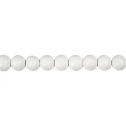 Træperler, dia. 8 mm, hulstr. 2 mm, hvid, 15g, ca. 80 stk.