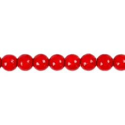 Træperler, dia. 8 mm, hulstr. 2 mm, rød, 15g, ca. 100 stk.