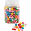 Træperler, diam. 5-28 mm, hulstr. 2,5-3 mm, ass. farver, 400 g/ 1 spand