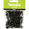 Træperler - 12mm - Hul 3mm - Sort - 22g - ca. 40 stk