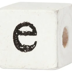 Træperler, str. 8x8 mm, hulstr. 3 mm, hvid, græstræ, A-Z, &, #, ?, 96ass.