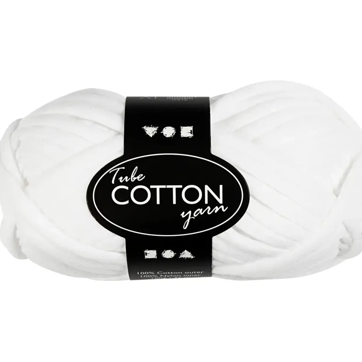 Tubegarn - L: 45 m hvid 100g