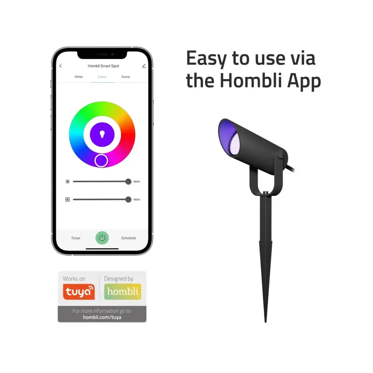 Udendørs spotlight - Hombli Smart Spot Light - RGB - 1 stk
