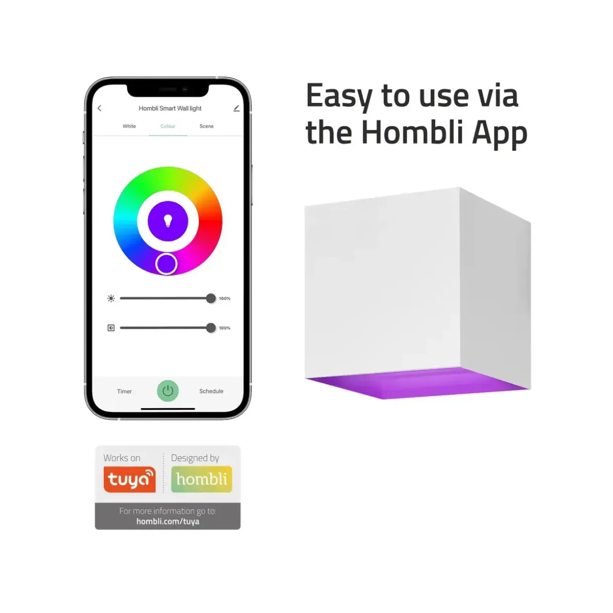 Udendørs væglampe Hombli Smart V2 White
