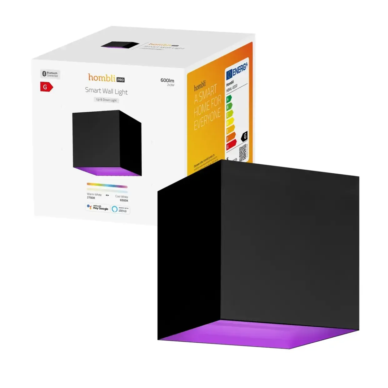 Udendørs væglampe Hombli Smart V2 Black