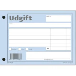 Udgiftbilag 100 x 148 mm 92220070 - 10 blokke á 100 blade