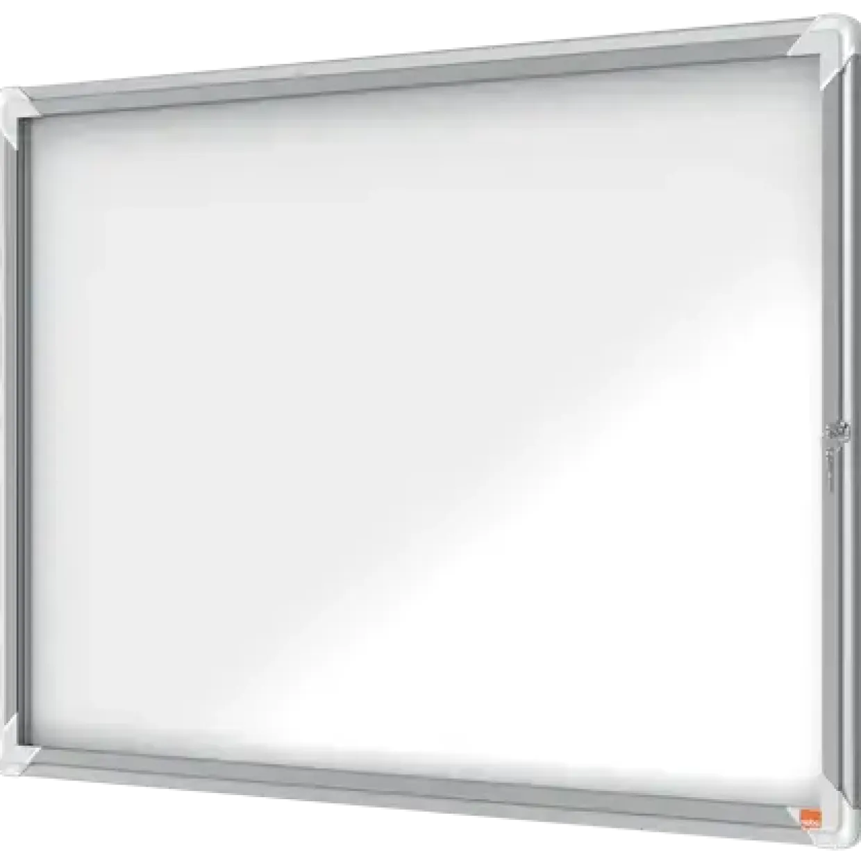 Udhængsskab glas indendør Nobo 8xA4 hvid