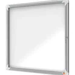 Udhængsskab Nobo glas udendørs 6xA4 hvid