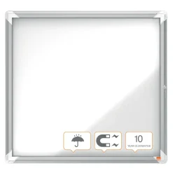 Udhængsskab Nobo glas udendørs 6xA4 hvid