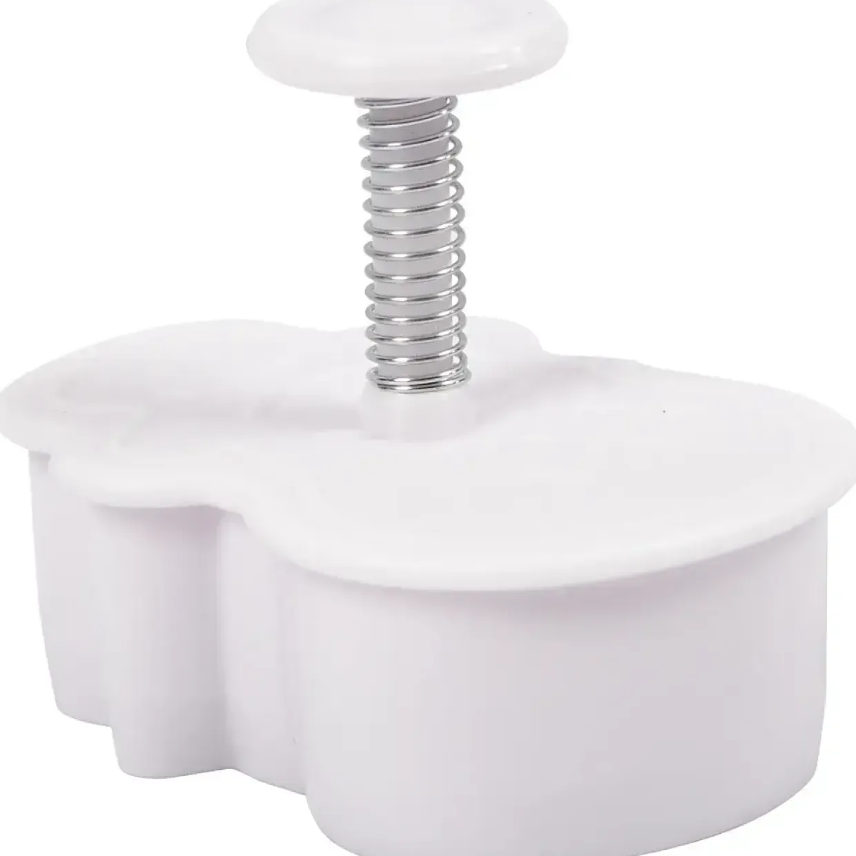 Udstikker med præg, H: 5 cm, hvid, juletræ, snemand, kagemand, kugle, 4stk.