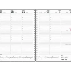 Ugekalender - A5 - Spiral - Højformat - PP-plast - Mørkegrå - 2027 - Mayland - 27200000