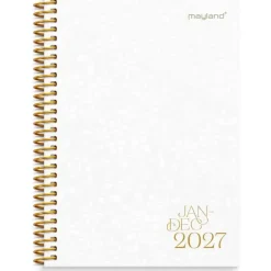 Ugekalender - A6 - Spiral - Tværformat - Karton - Hvid m. motiv - 2027 - Mayland - 27201210
