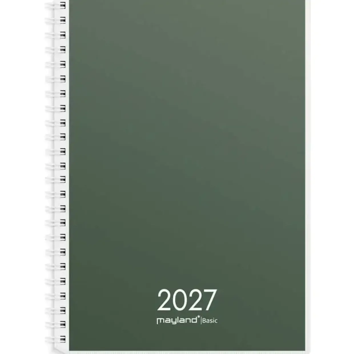 Ugekalender - Basic - A5 - Spiral - Højformat - PP-plast - Grøn -2027 - Mayland - 27267000