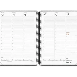 Ugekalender - Diplomat - 187x250mm - Spiral - Højformat - Kunstskind - Sort - 2027 - Mayland - 27194500
