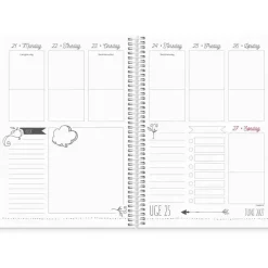 Ugekalender - Doodle livsstil - A5 - Spiral - Flerfarvet - 2027 - Mayland - 27227000